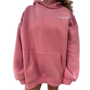 NEW SUNKISSED COCONUT embroidered van hoodie in icecream pink